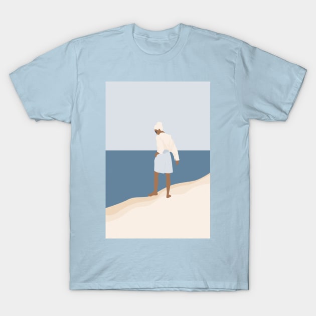 Woman Beach Ocean T-Shirt by JunkyDotCom